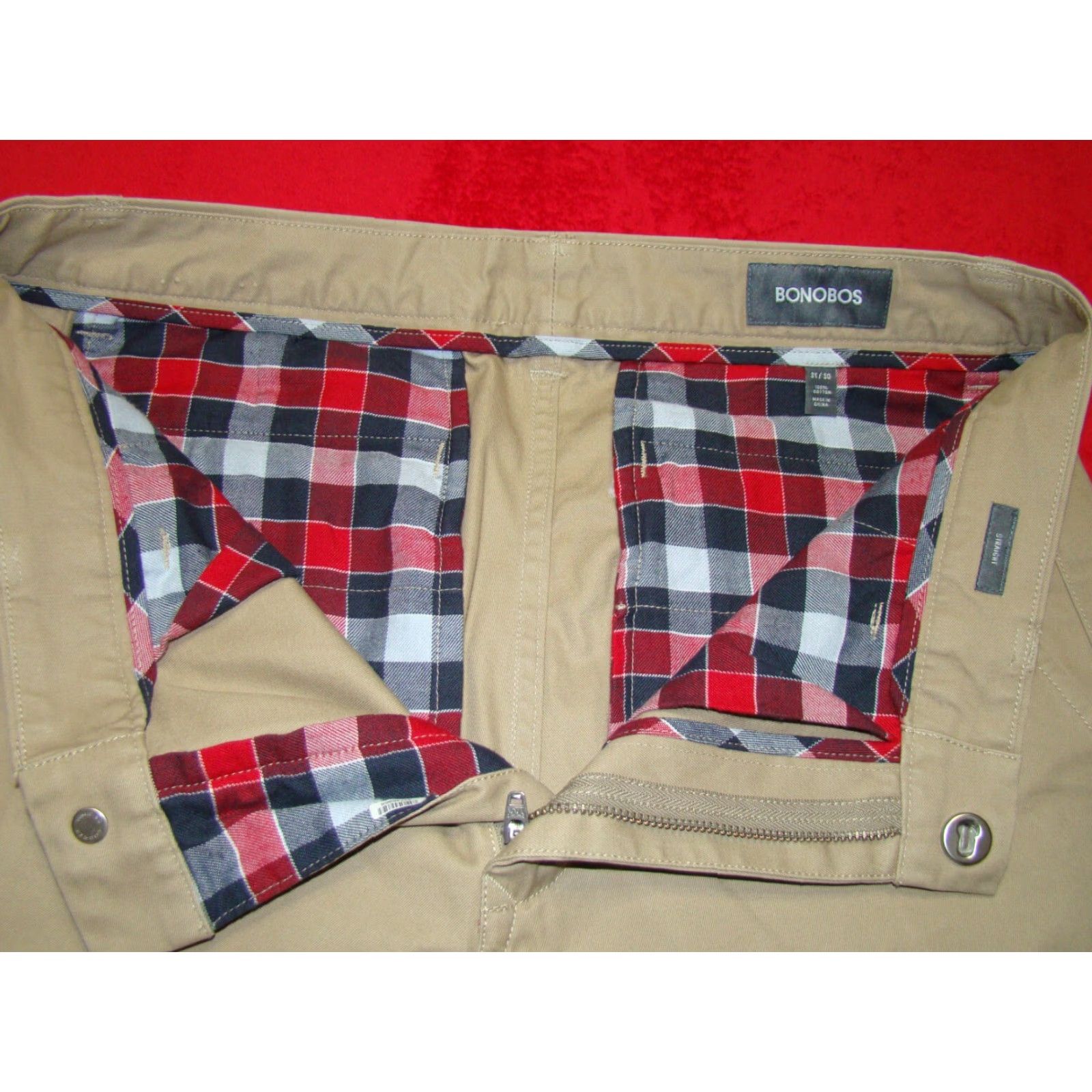 Bonobos Bonobos Straight Mens Size 31x30 Cotton Khaki Pants Shirt? Size US 31 - 3 Thumbnail