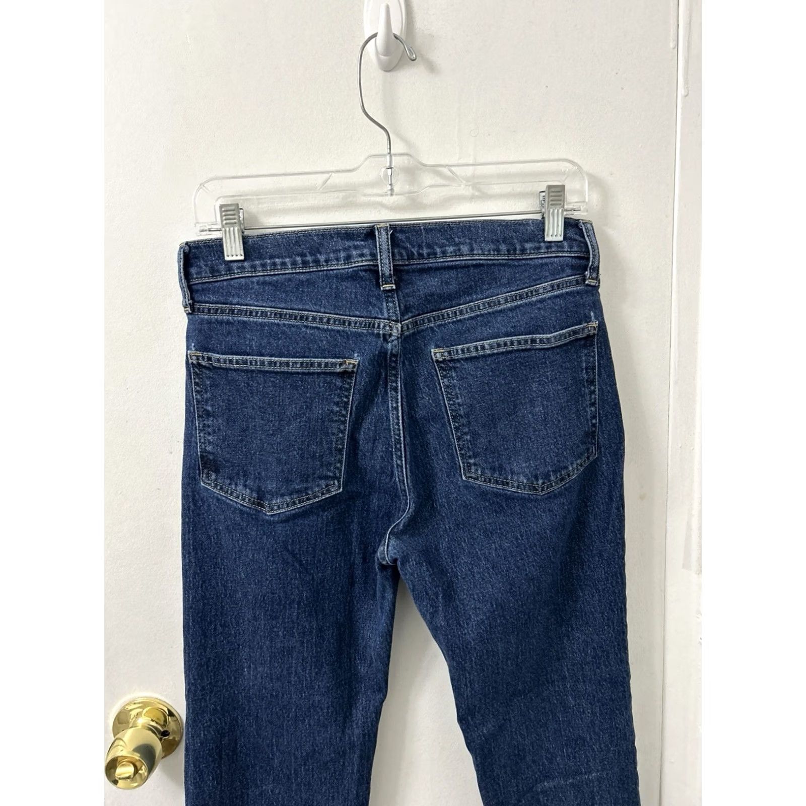 Gap VINTAGE Gap 90s Straight High Rise Jeans Womens 28x29 Dark Wash Blue Denim Pants Size 28" / US 6 / IT 42 - 7 Thumbnail
