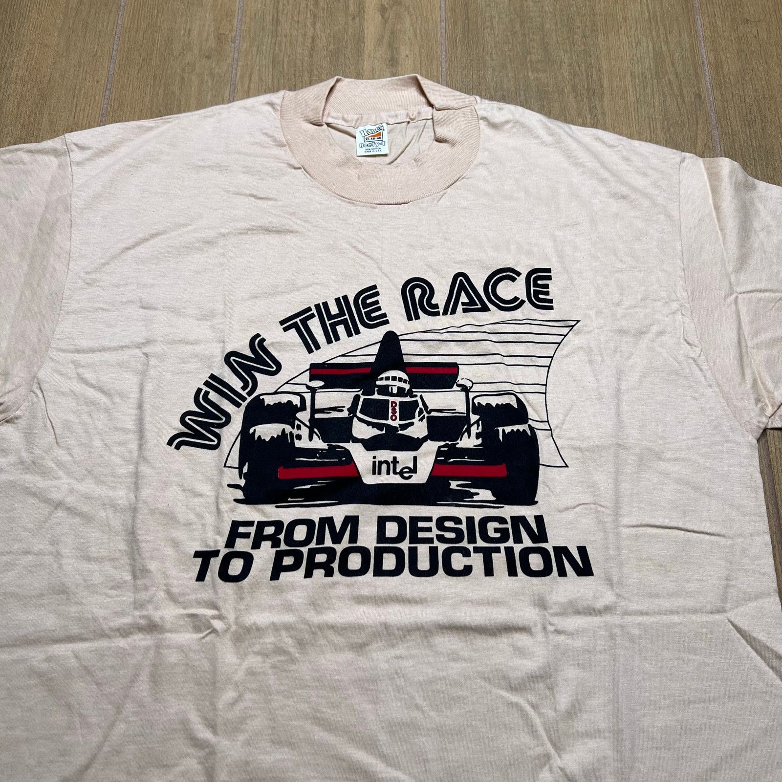 Hanes Vintage Intel Racing T Shirt XL USA Made Hanes Beefy T 90s Size US XL / EU 56 / 4 - 2 Thumbnail