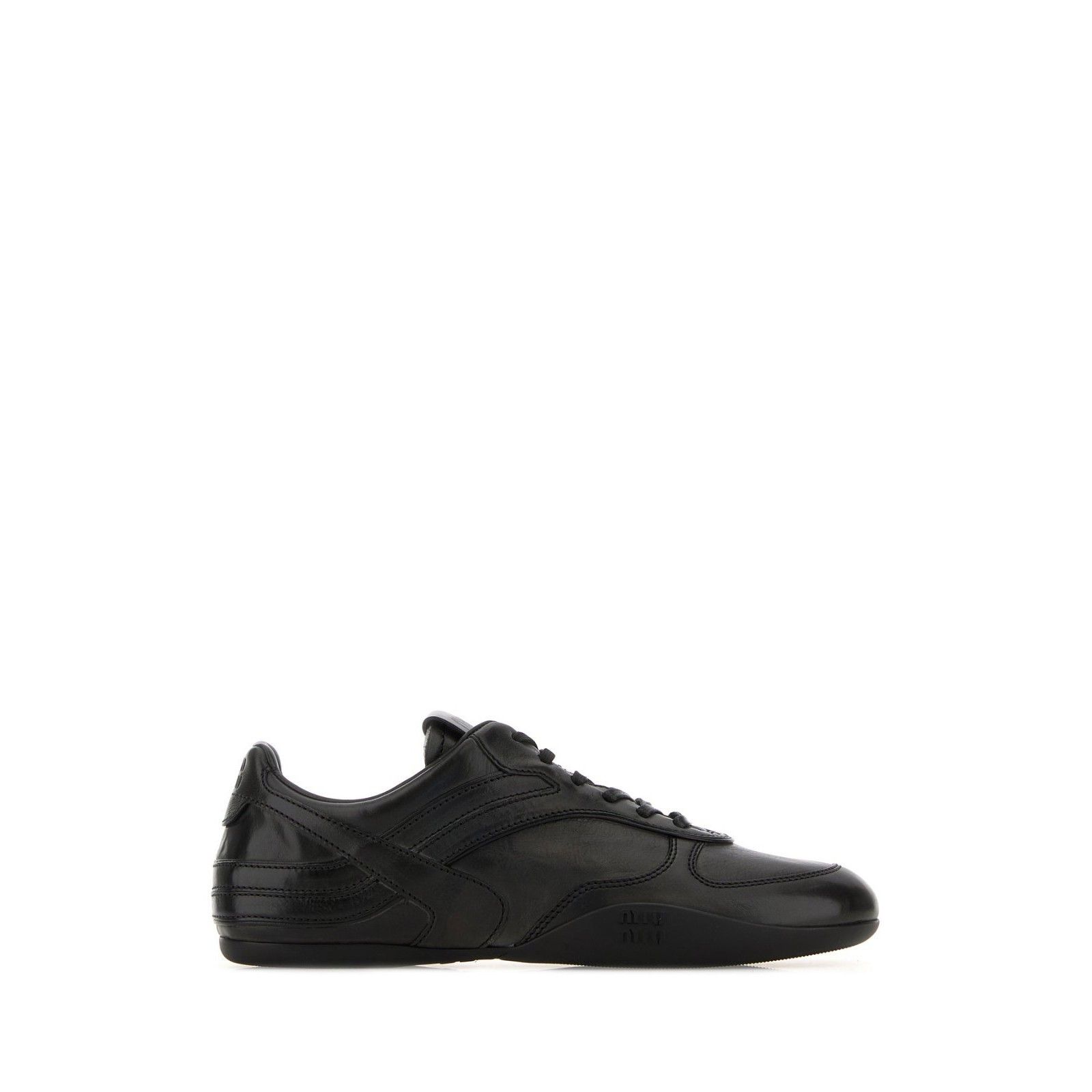 MIU MIU Gymnasium Black Leather Sneakers New And Authentic (