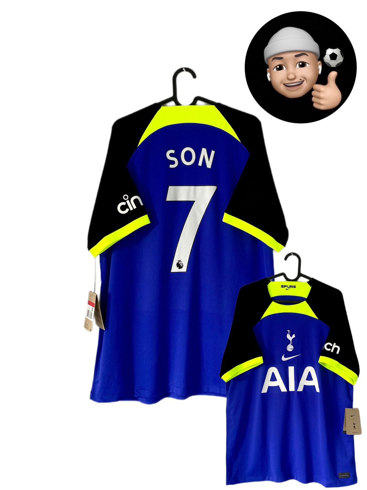 Nike 2022 2023 Tottenham Hotspur Son Nike Away Kit Soccer Jersey Size US L / EU 52-54 / 3 - 1 Thumbnail