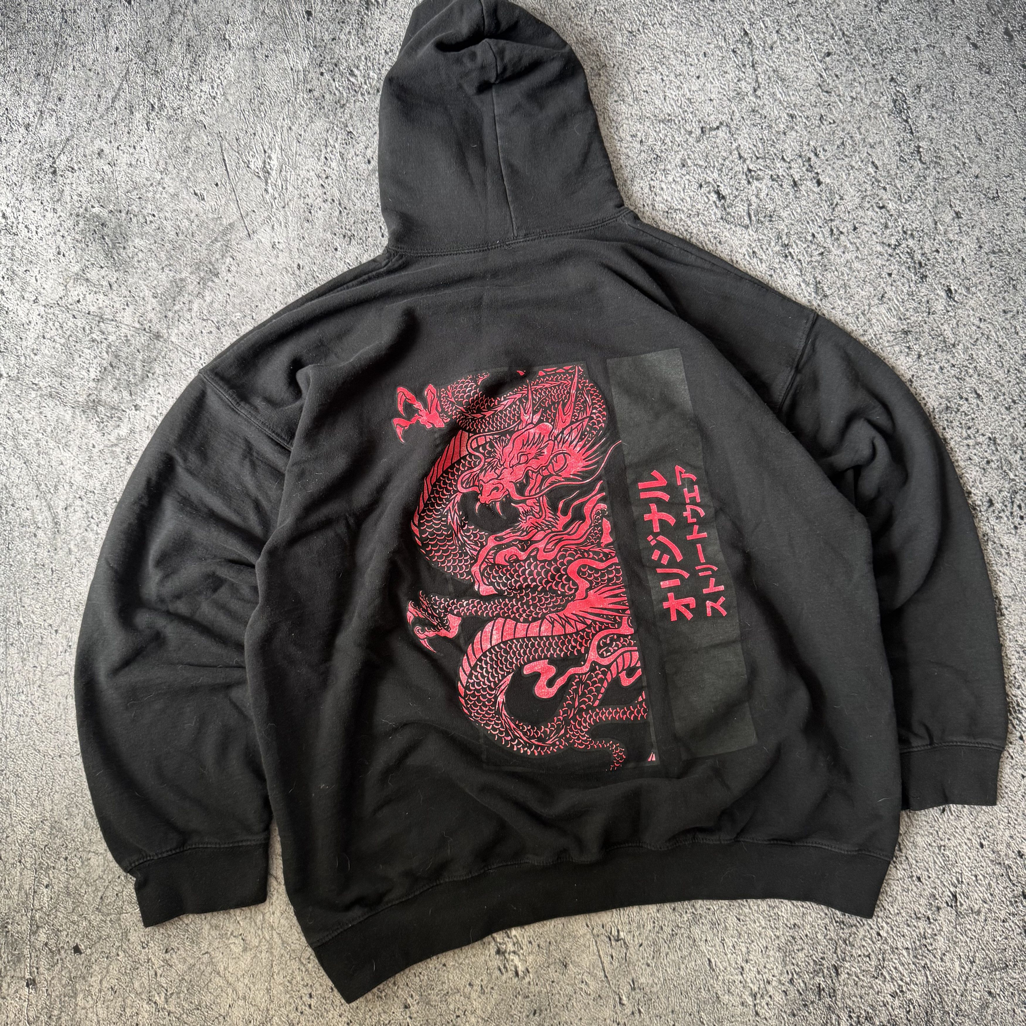 Japanese Brand Vintage 00s Spiral Affliction Style Dragon Hoodie Fantasy Size US XL / EU 56 / 4 - 3 Thumbnail
