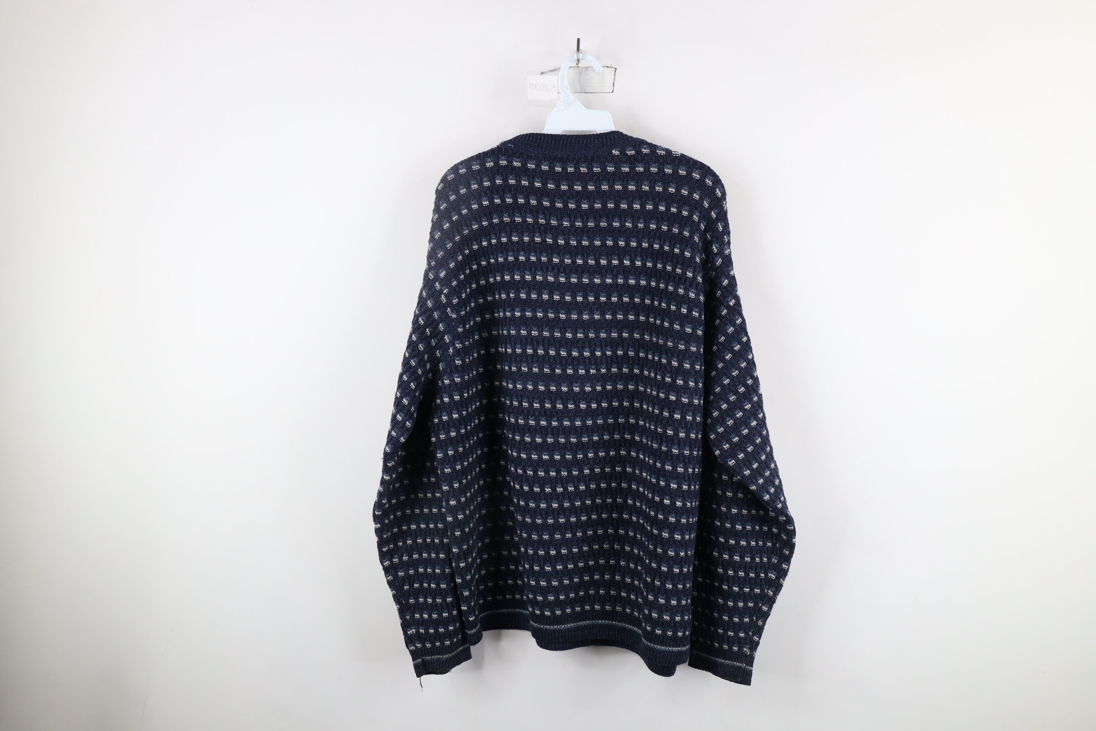 Vintage Vintage 90s Streetwear Striped Knit Grandpa Crewneck Sweater Size US L / EU 52-54 / 3 - 12 Thumbnail