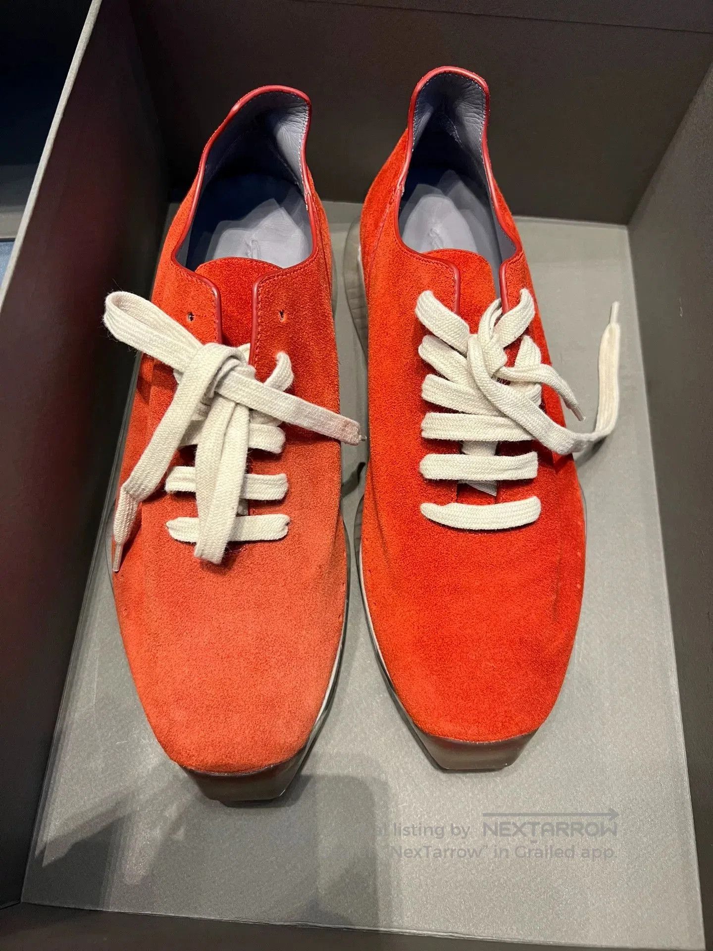 Rick Owens Rick Owens Red Suede Crystal Sole Shoes. Size US 7 / IT 37 - 3 Thumbnail