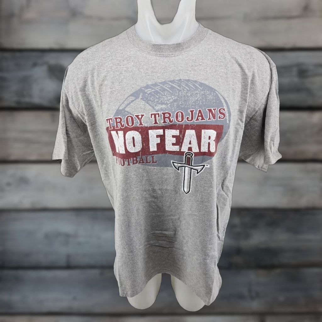 Champion VINTAGE Troy University Trojans No Fear Football Gray T-Shirt Adult XL Champion Size US XL / EU 56 / 4 - 1 Thumbnail