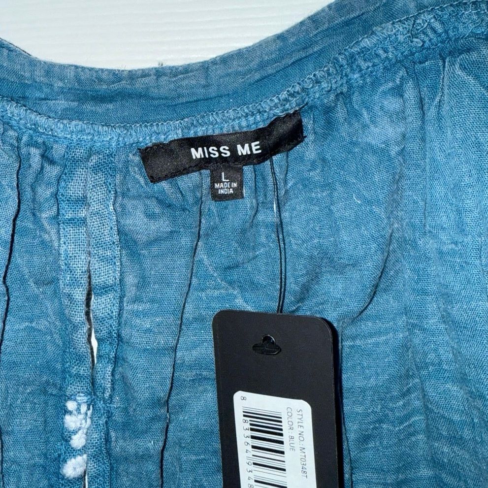 Miss Me Miss Me Gauzy Embroidered Tank Top Size L / US 10 / IT 46 - 5 Thumbnail