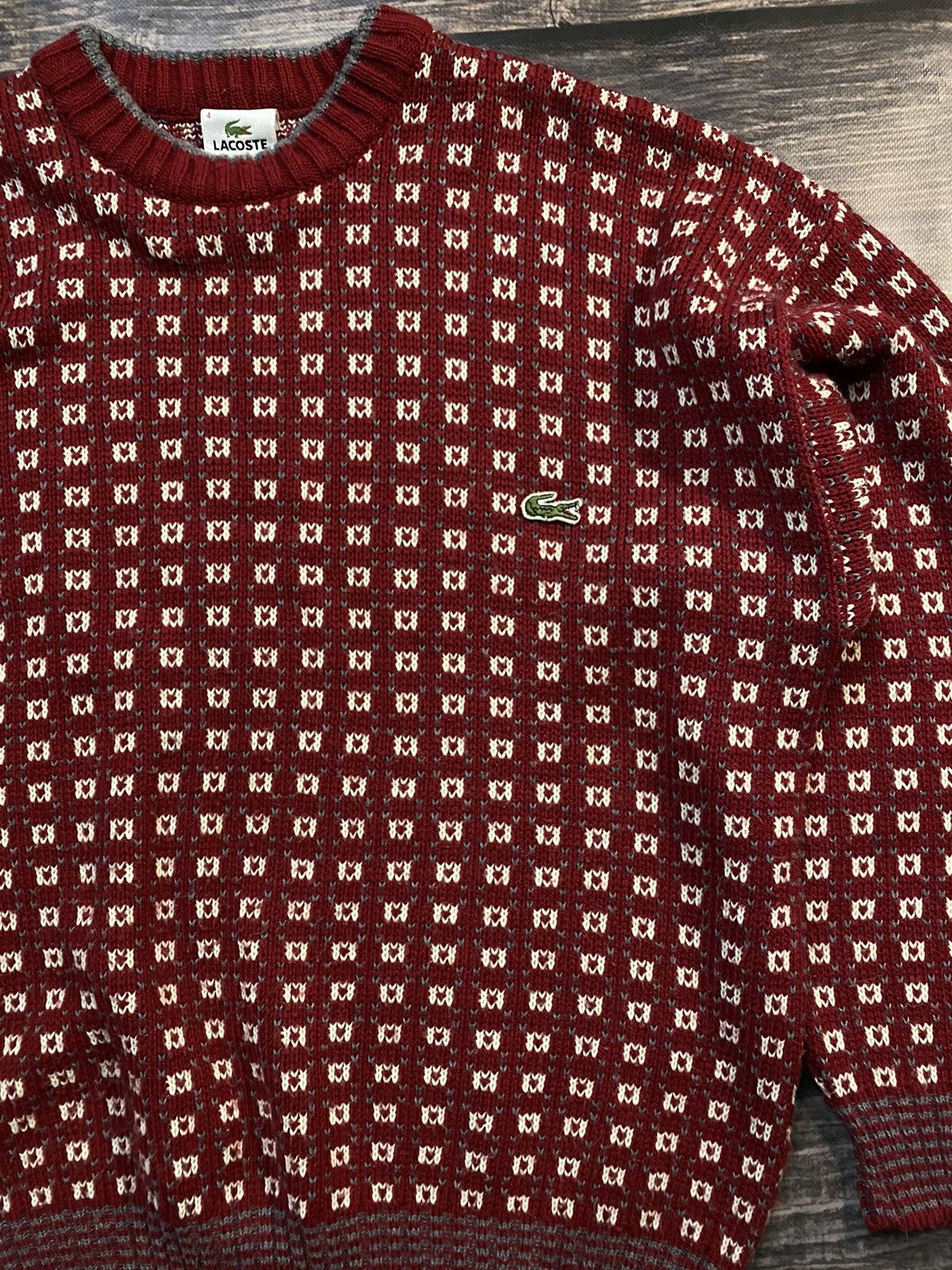 Lacoste × Vintage 🔥Lacoste knitted oversized vintage sweater Size US L / EU 52-54 / 3 - 5 Thumbnail