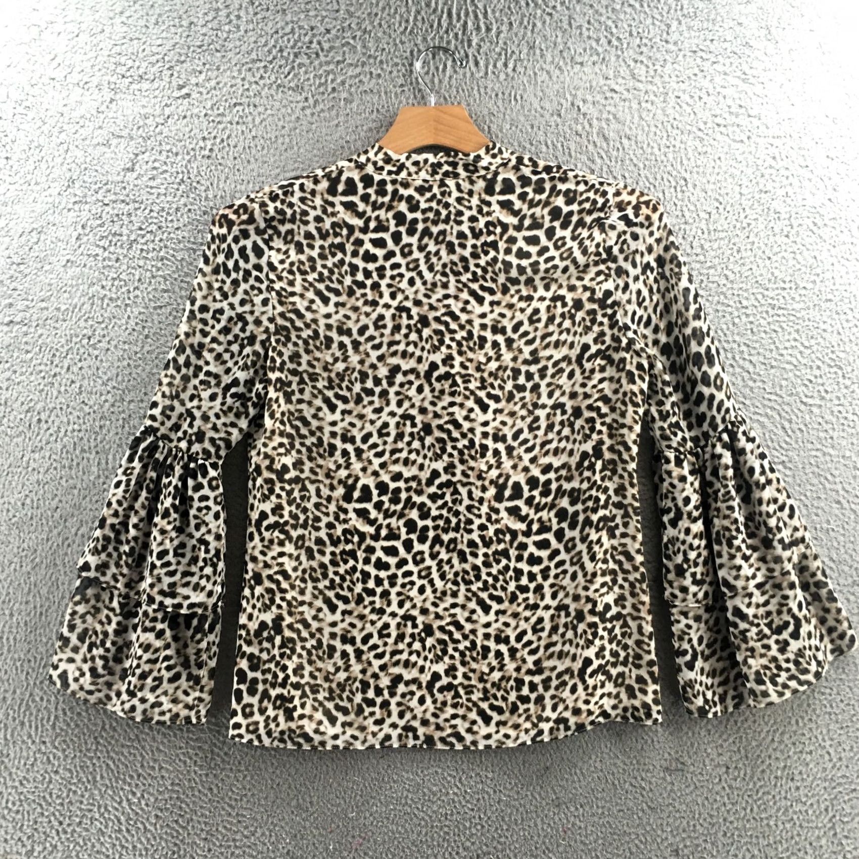 Calvin Klein Calvin Klein Blouse Womens Medium Multicolor Leopard Print Tie Neck Tunic Top Size M / US 6-8 / IT 42-44 - 7 Thumbnail