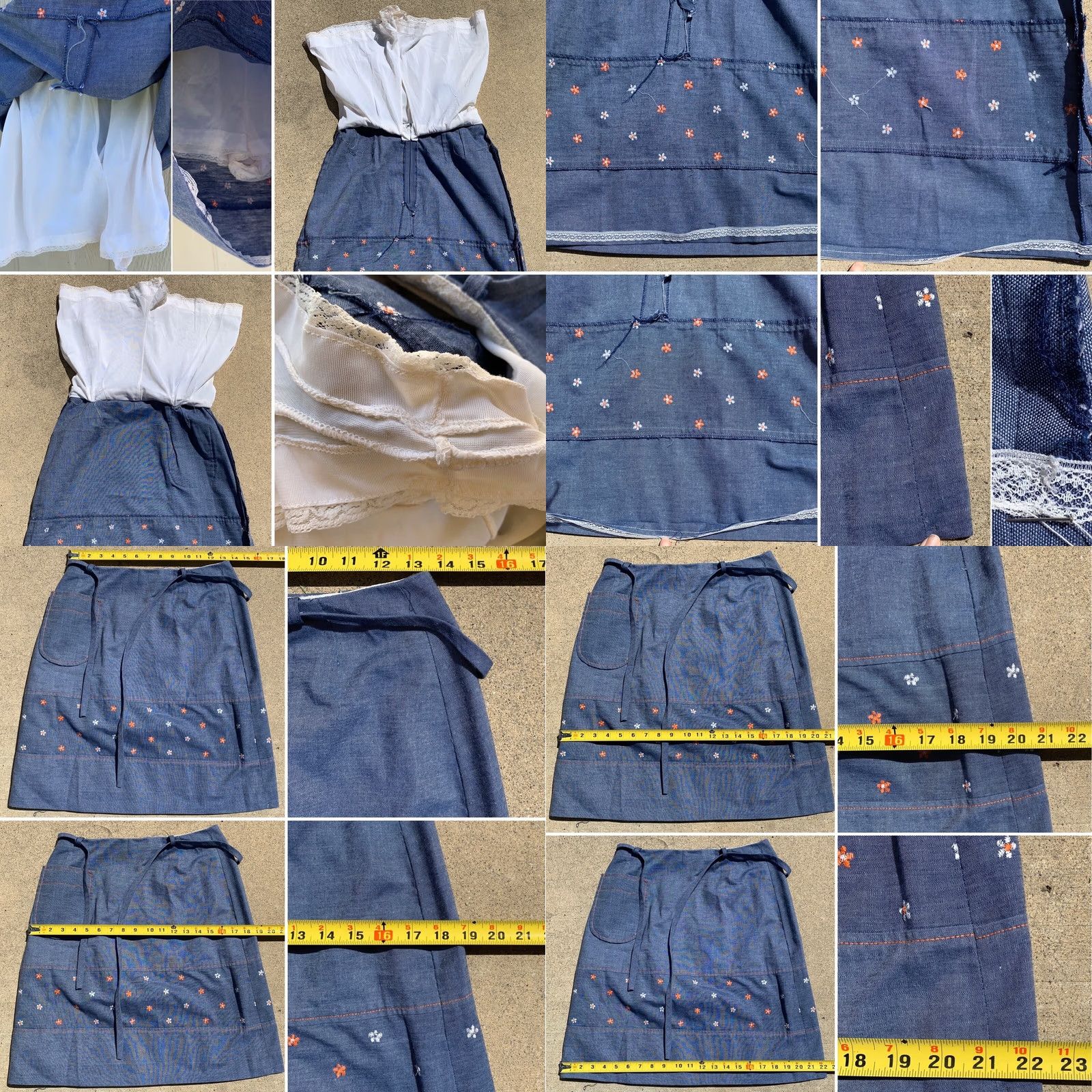 Vintage VINTAGE By David Smith Denim Skirt Skort 14 1960s 60s 70s Chambray Blue Size 36" / US 14 / IT 50 - 8 Thumbnail