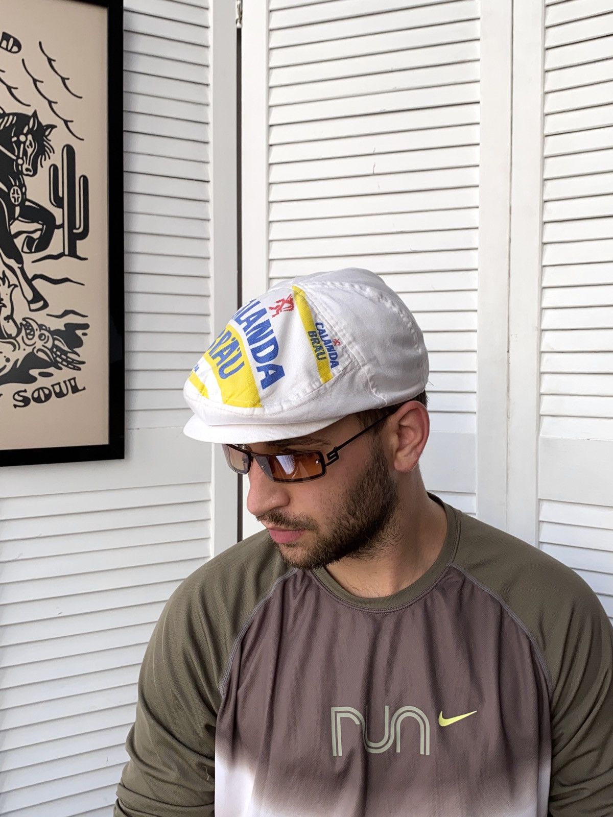 Vintage Vintage 80s Calanda Brau Beer Cycling Cap Hat Switzerland Size ONE SIZE - 15 Thumbnail
