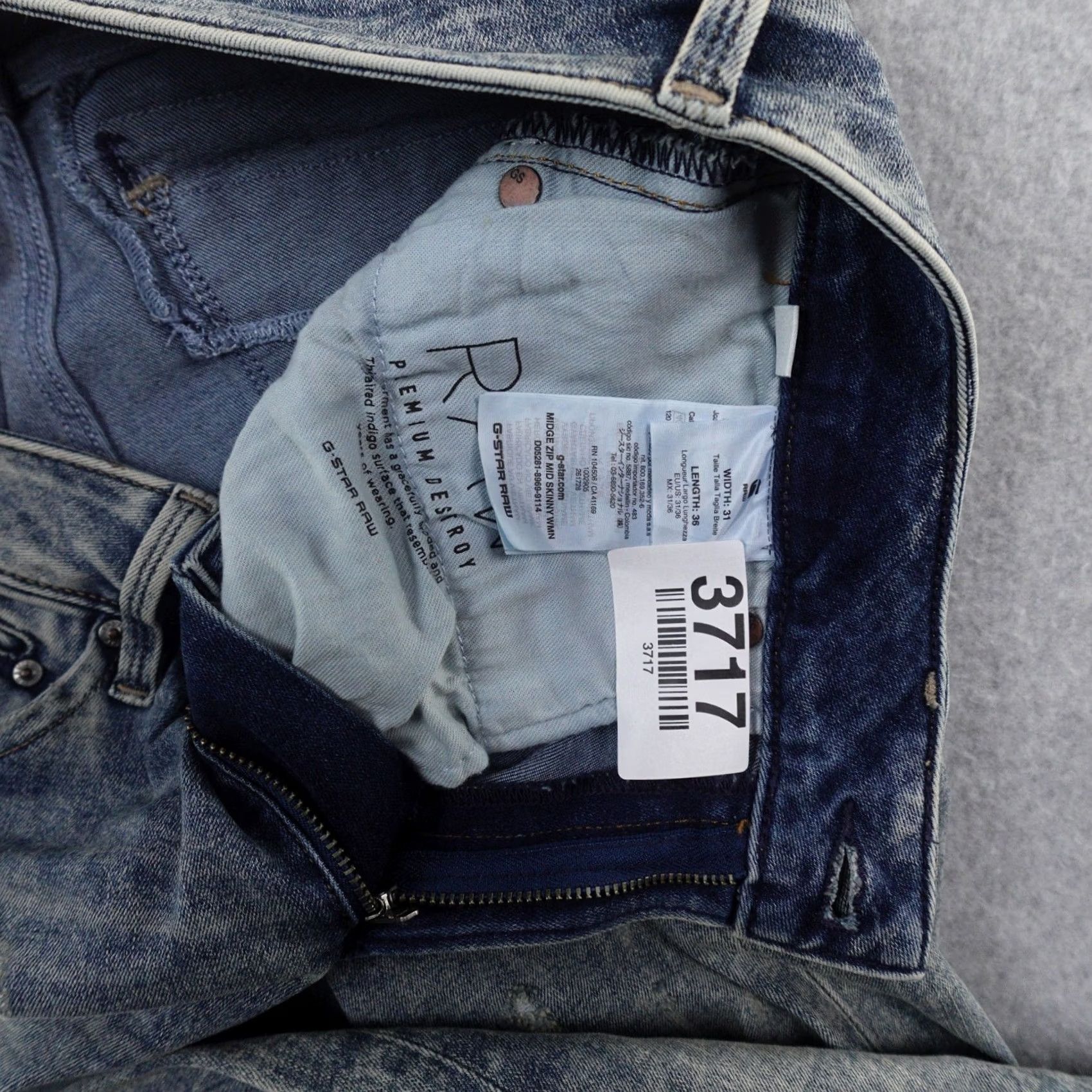 G-Star G-Star Jeans Skinny 31 (31X33) Denim Blue Wash Womens 5-Pocket Stretch Slim Mid Mafid VINTAGE? (No) Size 24" / US 00 / IT 34 - 4 Thumbnail