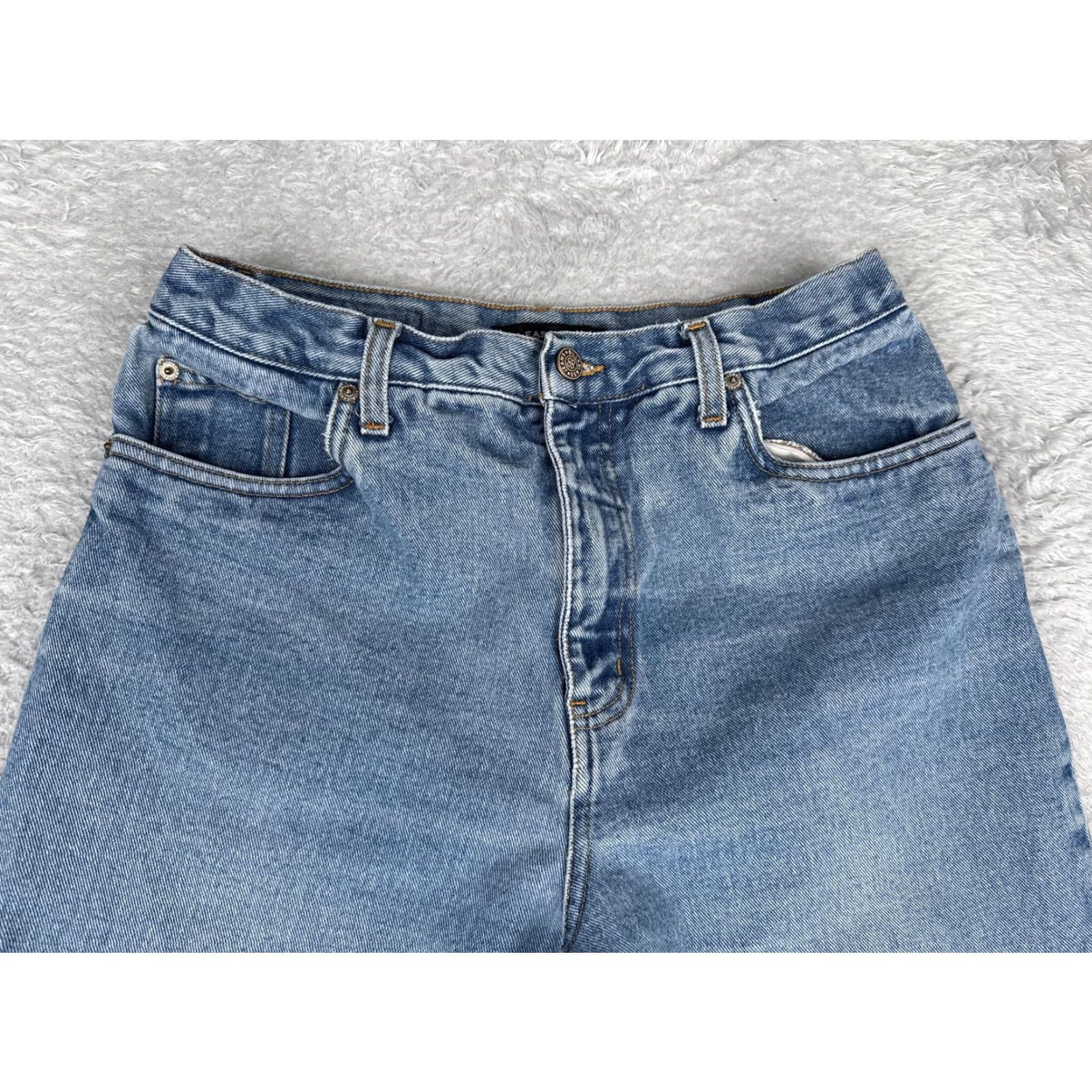 Bill Blass VINTAGE Bill Blass Jeans Womens 12P Blue High Rise Straight 27Inseam 27 In 100% Cotton Denim Easy Fit Size 34" / US 12 / IT 48 - 4 Thumbnail