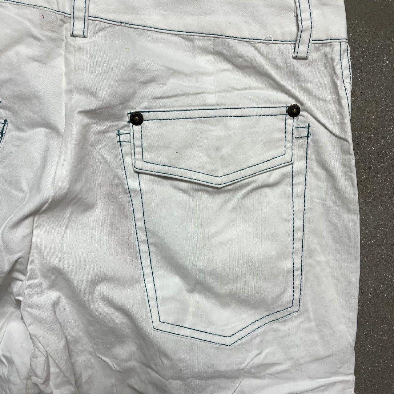 Cop Copine Cop Copine White & Blue Stitch Pant Size 30" / US 8 / IT 44 - 9 Thumbnail
