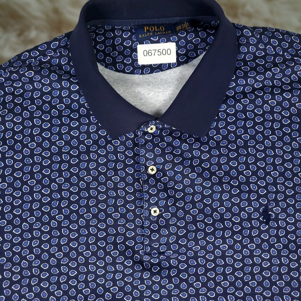Ralph Lauren Ralph Lauren Polo Shirt Mens Big 4X Blue Paisley Polo Short Sleeve Button Collar Casual Everyday Dressy Sports Size US XXL / EU 58 / 5 - 1 Thumbnail