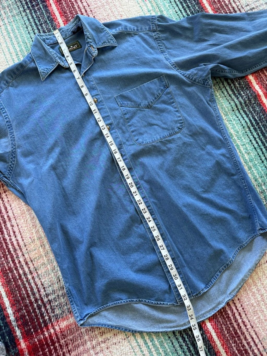 Vintage Men's Purist Blue Denim Casual Button Down Shirt M Size US M / EU 48-50 / 2 - 6 Thumbnail