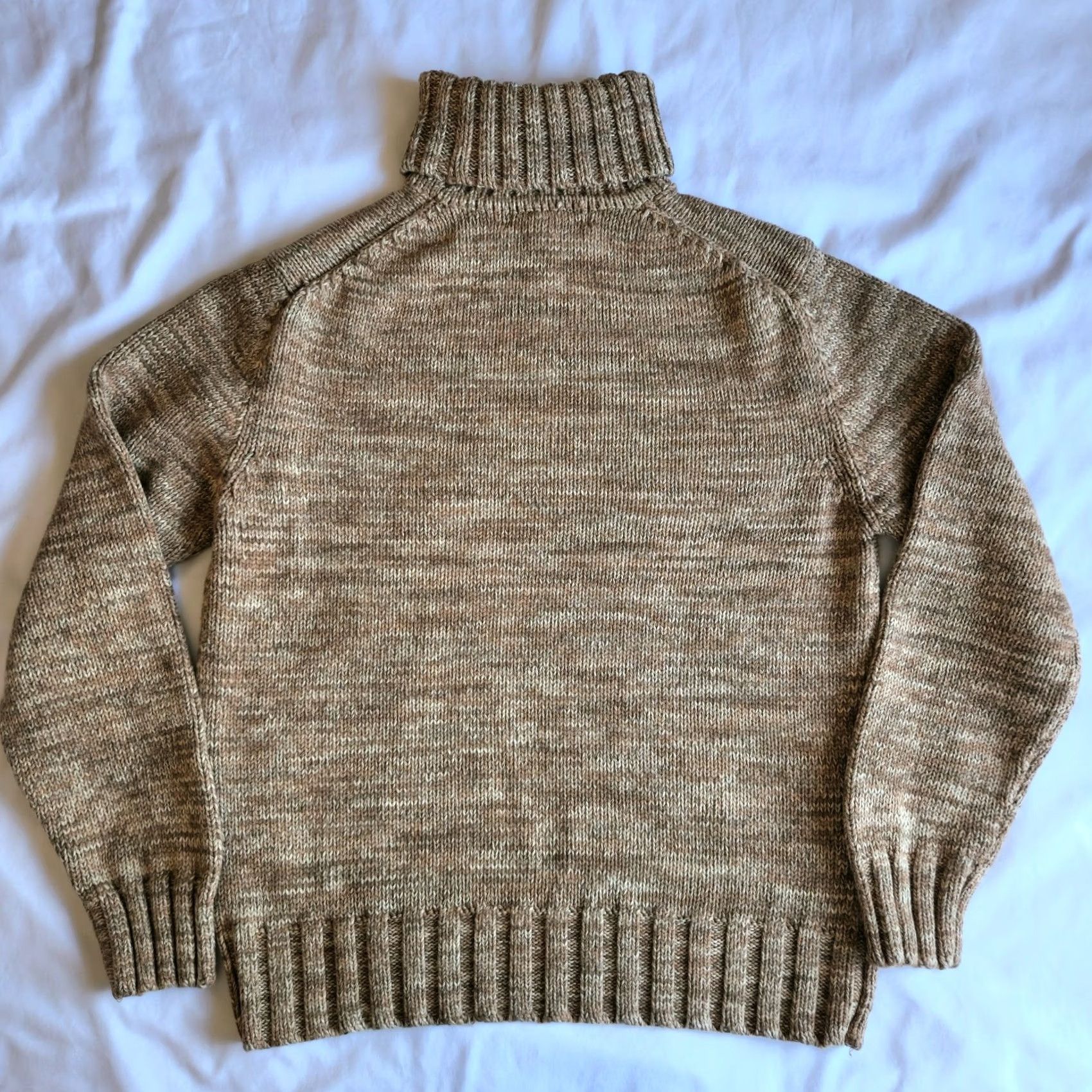 Banana Republic Banana Republic Women's Med Vintage Thick Ribbed Turtleneck Brown Cotton Sweater Size M / US 6-8 / IT 42-44 - 3 Thumbnail