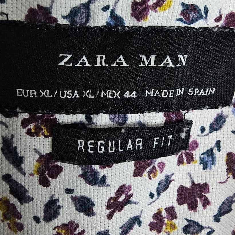 Zara Zara Mens Floral Button Down Shirt Sz XL Elbow Patch Preppy Size US XL / EU 56 / 4 - 6 Thumbnail