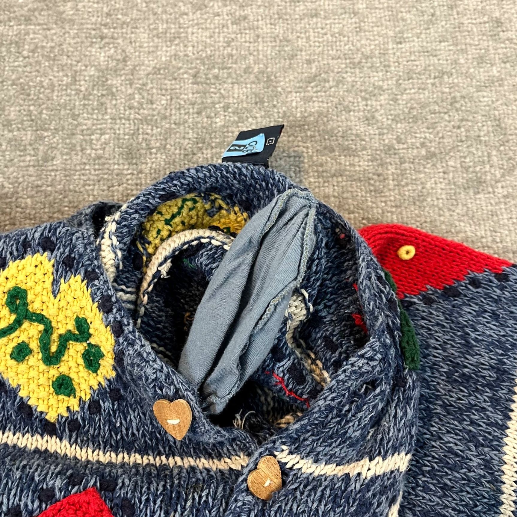 Vintage Eagles Eye Christmas Sweater Womens Small Knit Tree Stars Blue Button Pullover Size S / US 4 / IT 40 - 6 Thumbnail
