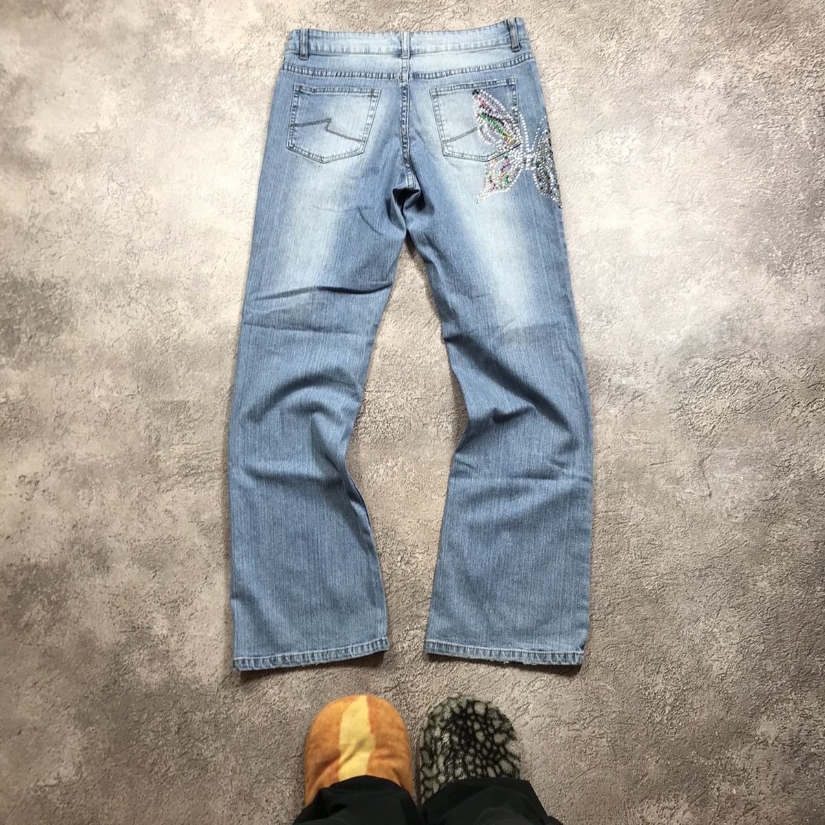 Vintage Vintage Y2K Distressed Flared Jeans Grunge Skate Cropped 28 Size 28" / US 6 / IT 42 - 5 Thumbnail
