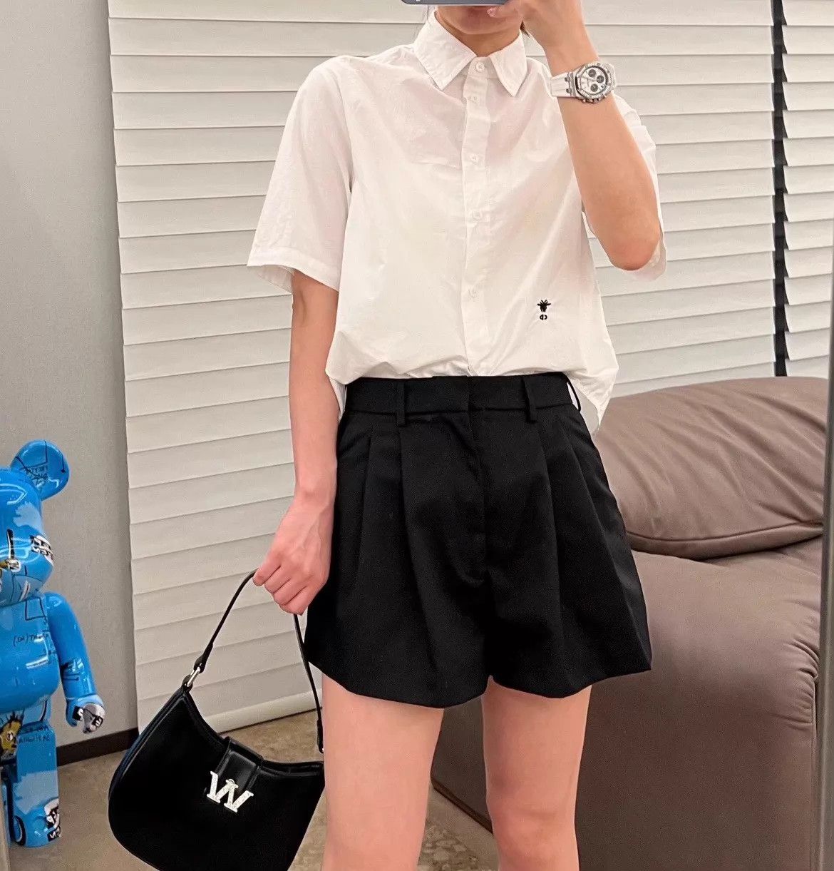 Dior DIOR Bee Embroidered White SS Shirt 34 Size XS / US 0-2 / IT 36-38 - 7 Thumbnail