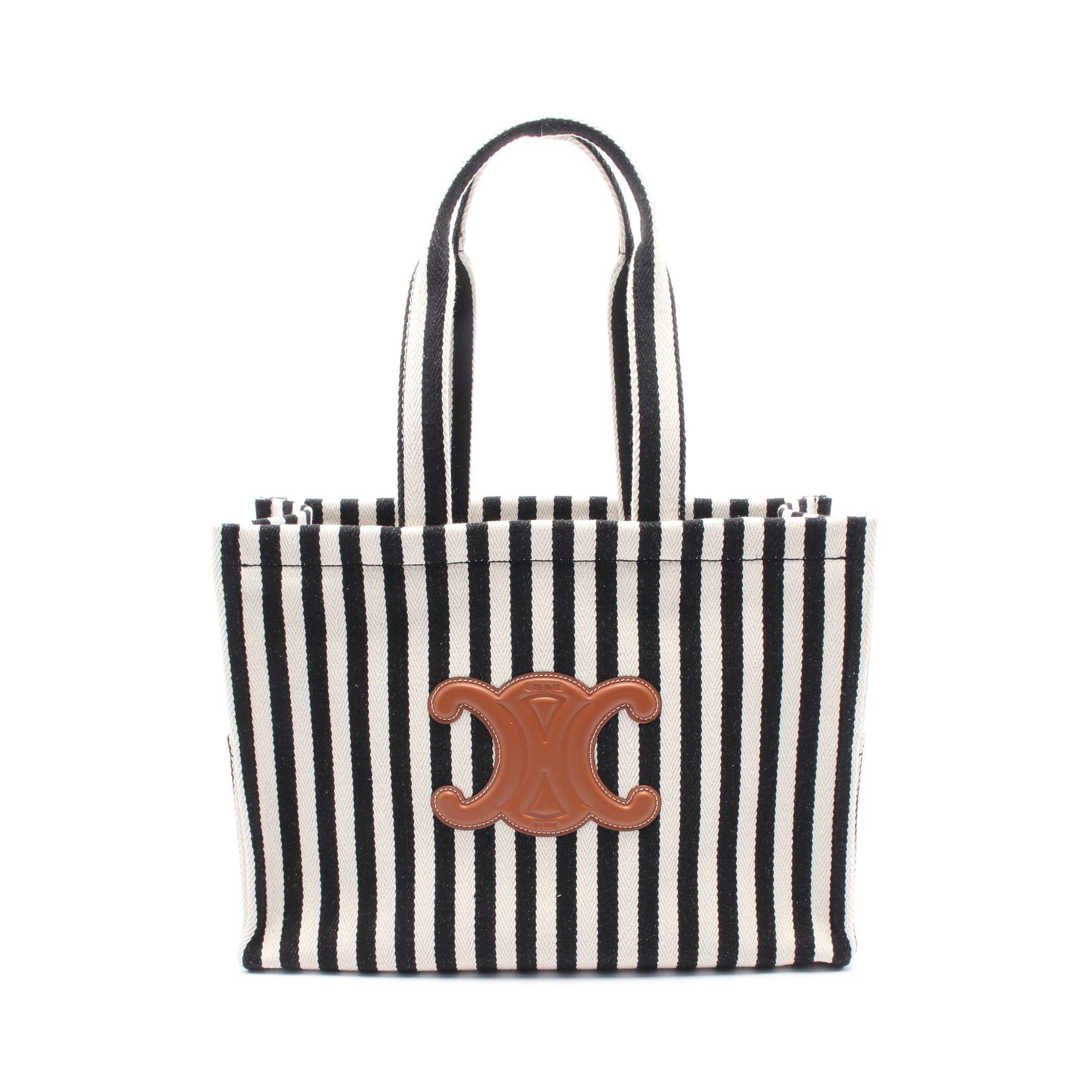 Celine Celine Large Hippopotamus Thais Shoulder Bag Tote Canvas Leather Black White Brown Size ONE SIZE - 1 Thumbnail