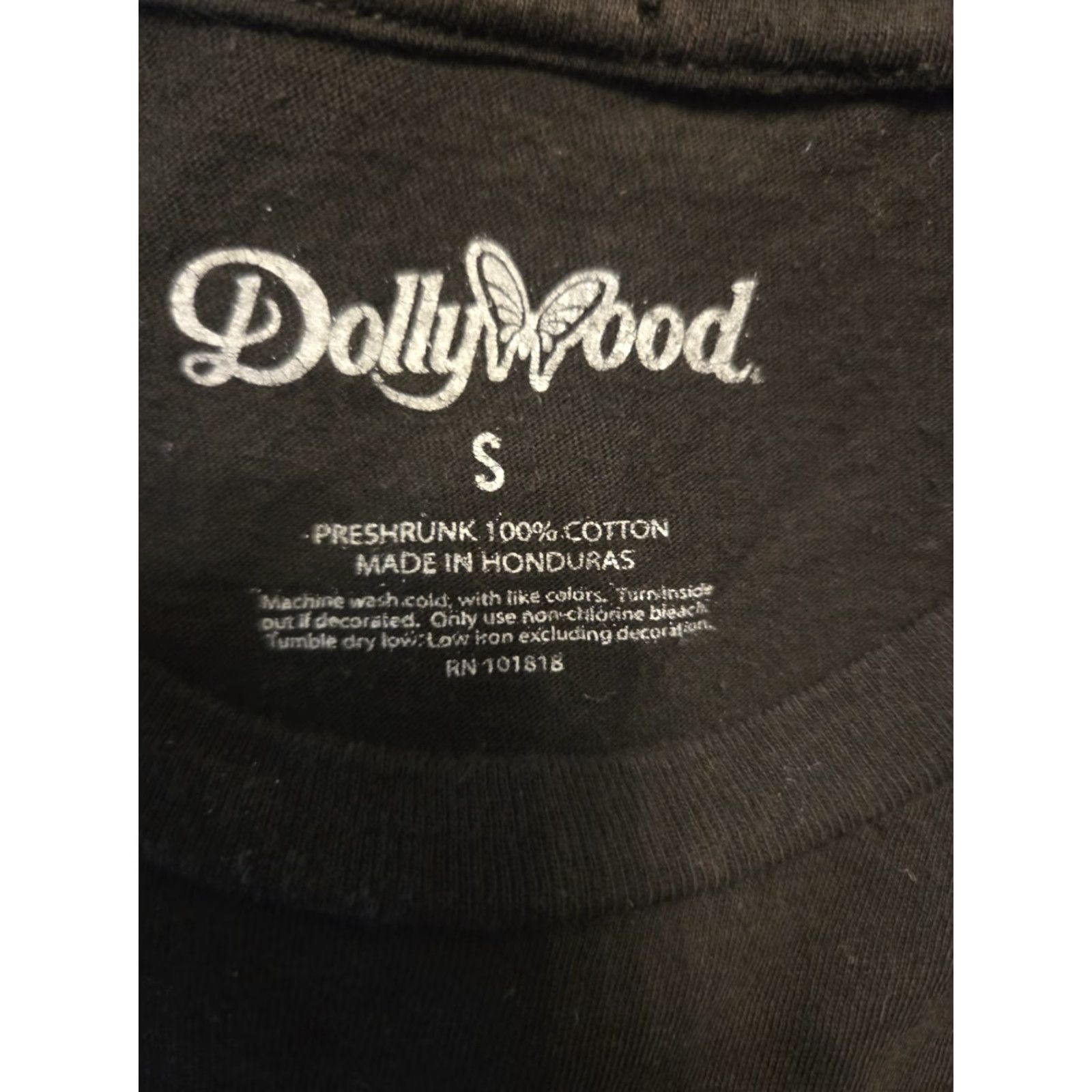 Vintage Dollywood Black Short Sleeve T-Shirt Size Adult Small Crew Neck Cotton Graphic Print Mens Shirts Vintage No Size US S / EU 44-46 / 1 - 2 Thumbnail