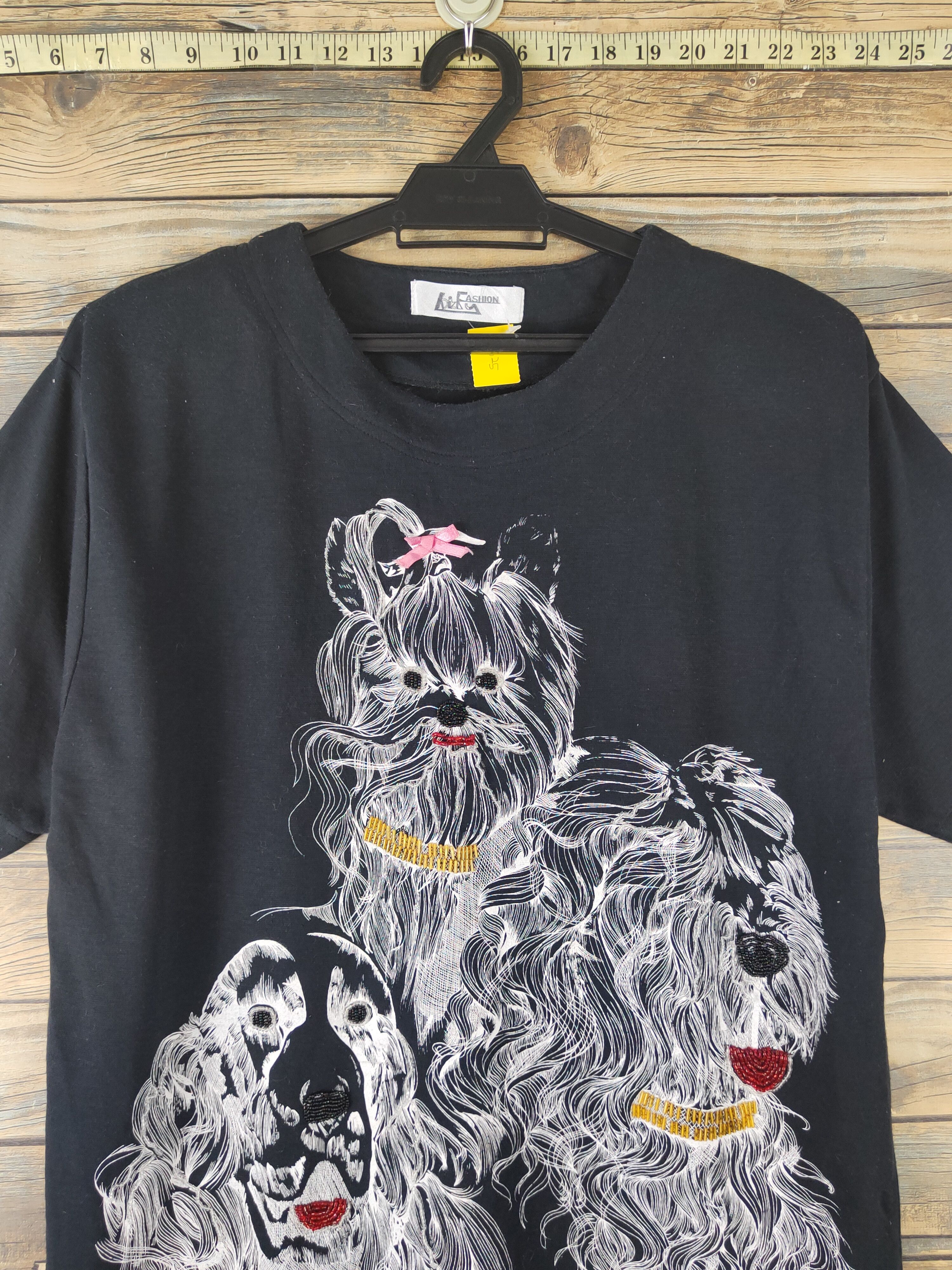 Japanese Brand DL Aify Fashion Dog Black Short Sleeve T-shirt #1625 Size US L / EU 52-54 / 3 - 2 Thumbnail