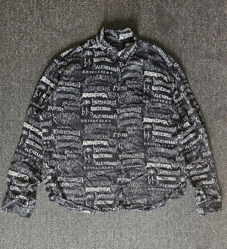 Balenciaga Balenciaga Oversized Graffiti Shirt. Size US XXL / EU 58 / 5 - 2 Thumbnail