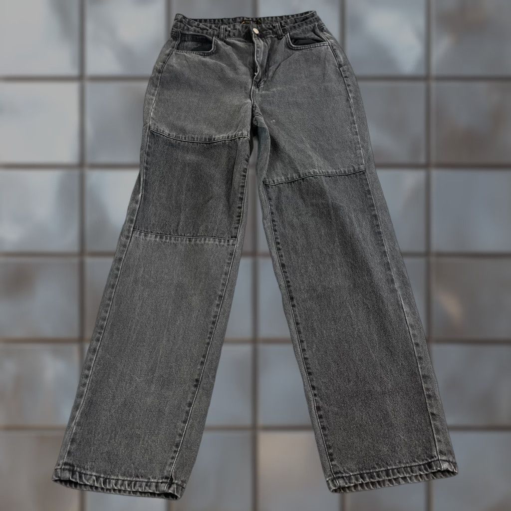 Vintage I Saw It First Womens Jeans Relaxed Baggy Straight W28 L32 Grey High Waist Denim 5-Pocket Shirt Womens Jeans England UK8 Vintage No Pattern Jeans Size 30" / US 8 / IT 44 - 1 Thumbnail