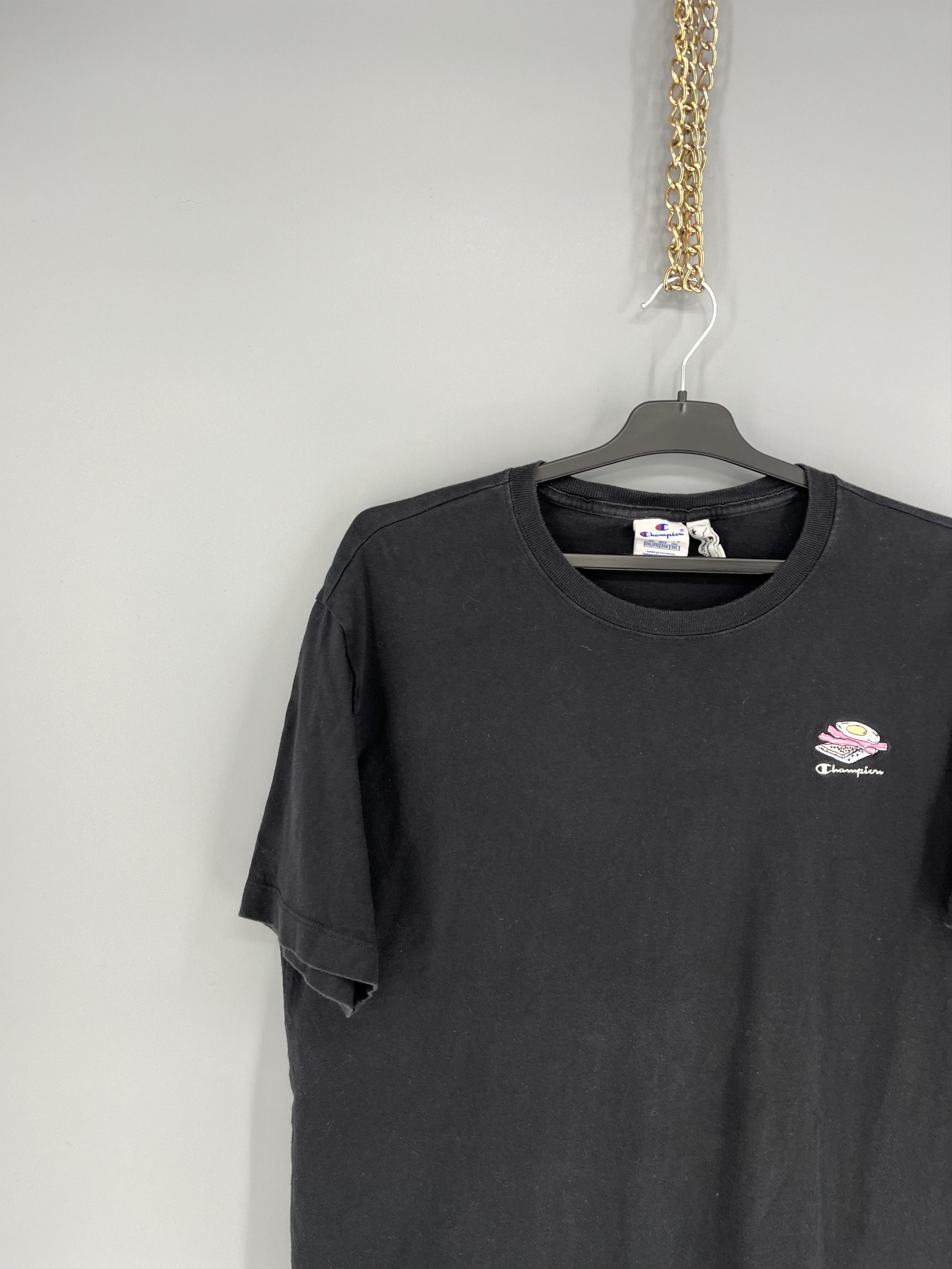 Champion × Vintage Vintage Y2K Champion Humor Logo Streetwear T- Shirt Size US XL / EU 56 / 4 - 4 Thumbnail