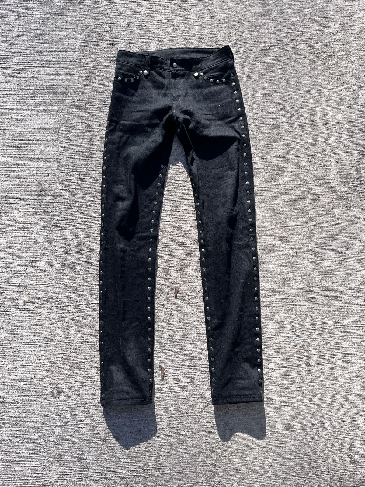 image of 14Th Addiction x Tornado Mart Ginzi Jeidon Japanese Studded Denim in Black, Men's (Size 30)