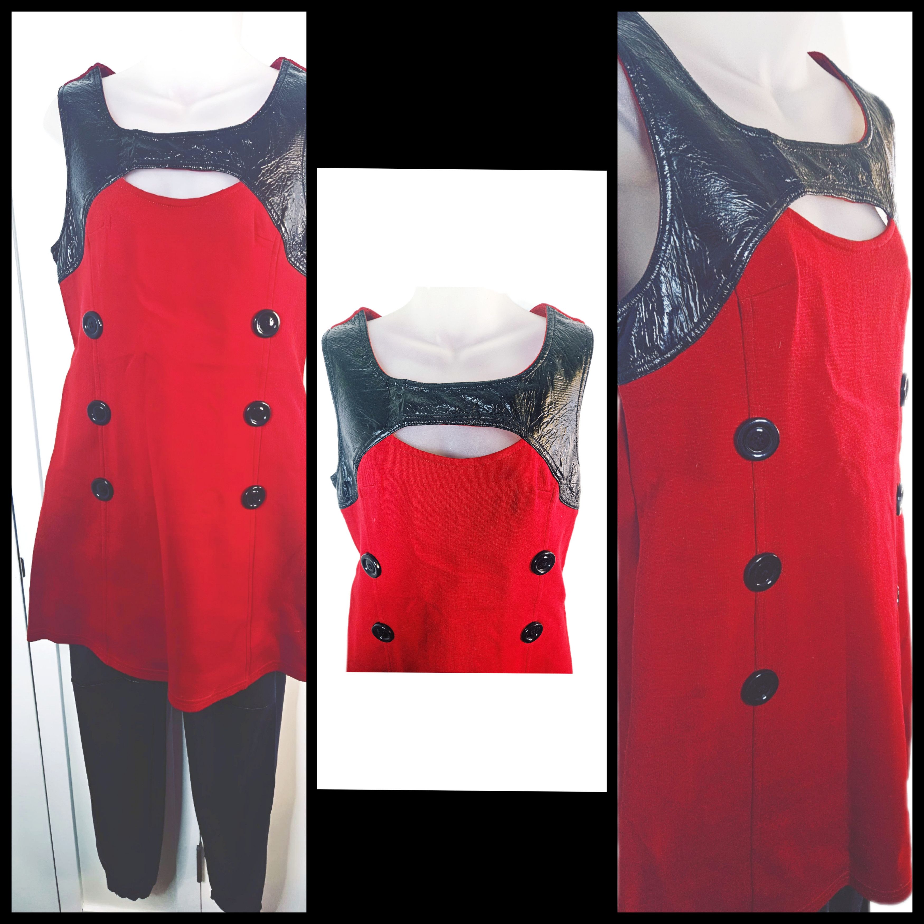Other Twiggy France 1960s Mod Cherry Red Dress – Mint Condition Size M / US 6-8 / IT 42-44 - 1 Thumbnail