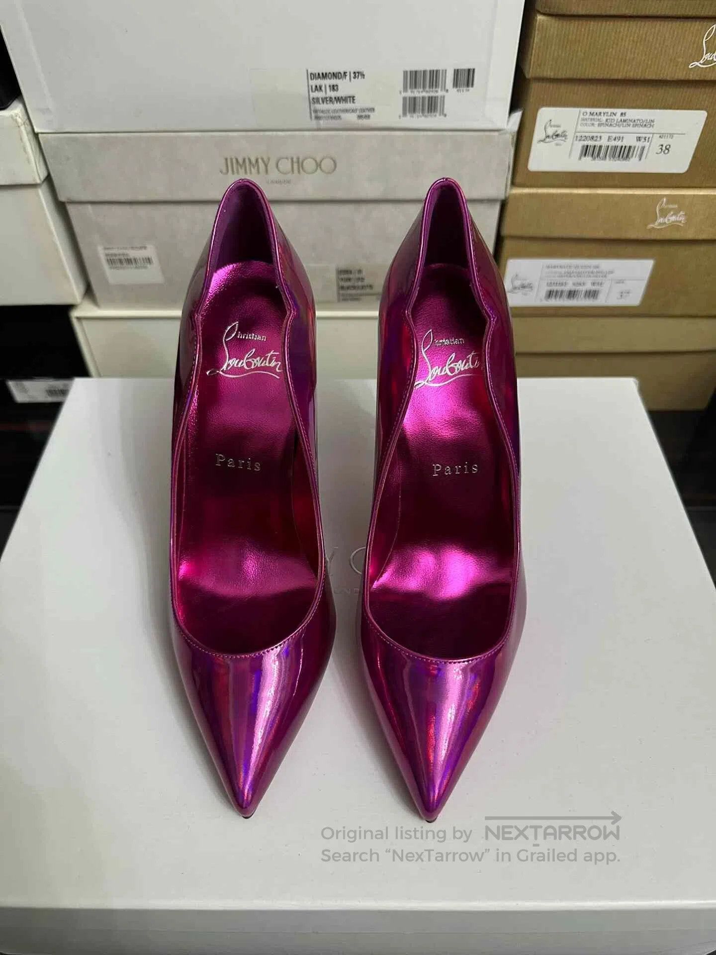 Christian Louboutin Christian Louboutin Electric Pink Red Sole Heels. Size US 5 / IT 35 - 2 Thumbnail