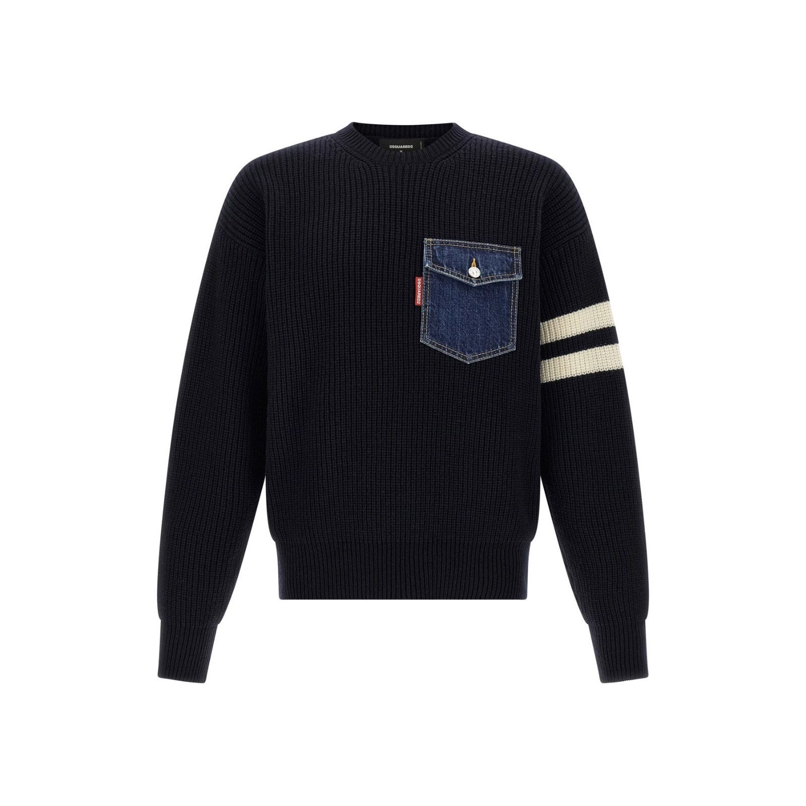 DSQUARED2 Navy Wool Sweater New )