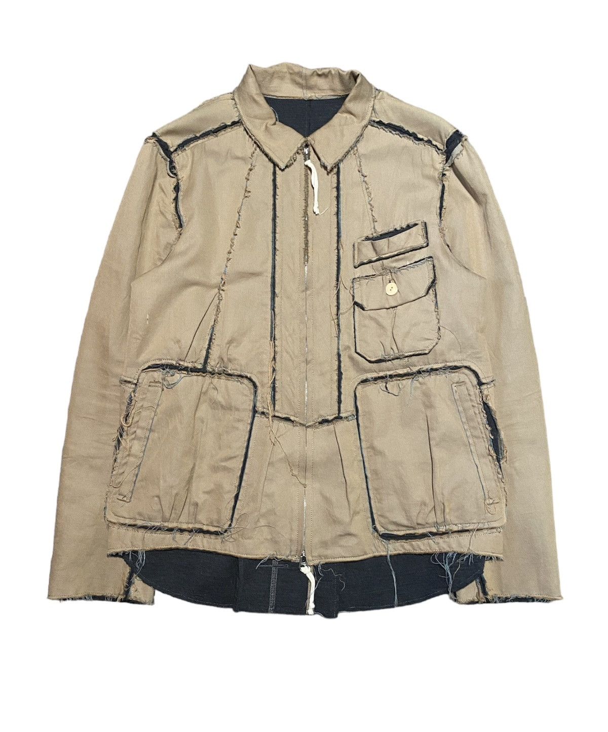 image of Takahiromiyashita The Soloist The Soloist Ss12 Distressed Drizzler Cpo Jacket in Iced Coffee (Size 