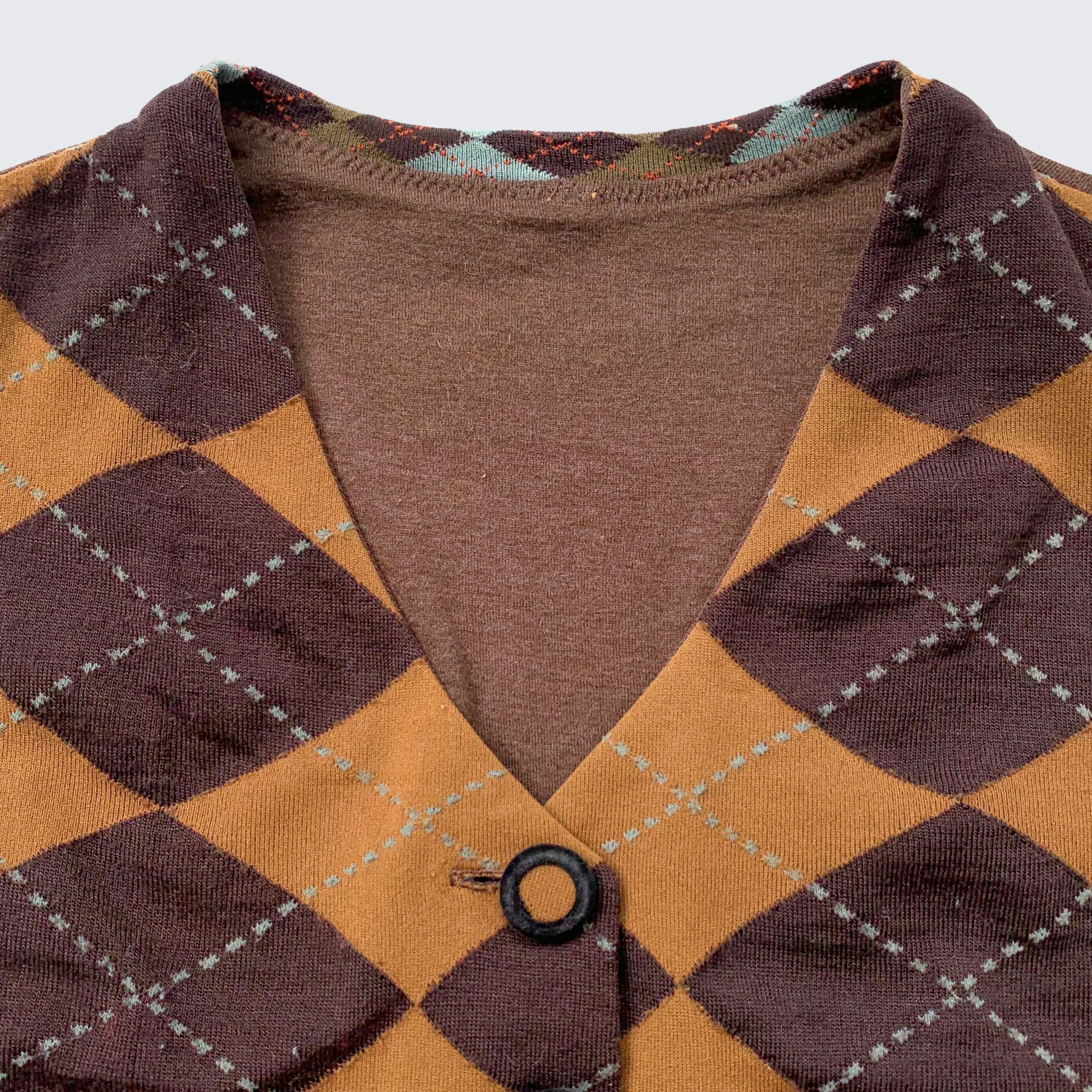 Hanae Mori 1990s Hanaemori Japan Design Vintage Fitted Knit Vest Size XS / US 0-2 / IT 36-38 - 4 Thumbnail