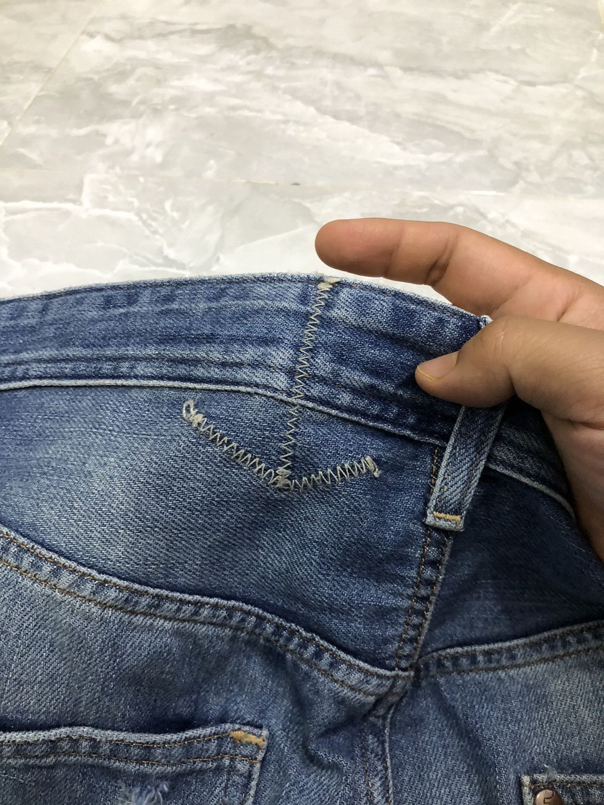 H&M H&M Boyfriend Distressed Boro Stitch Jeans Size US 35 - 16 Thumbnail