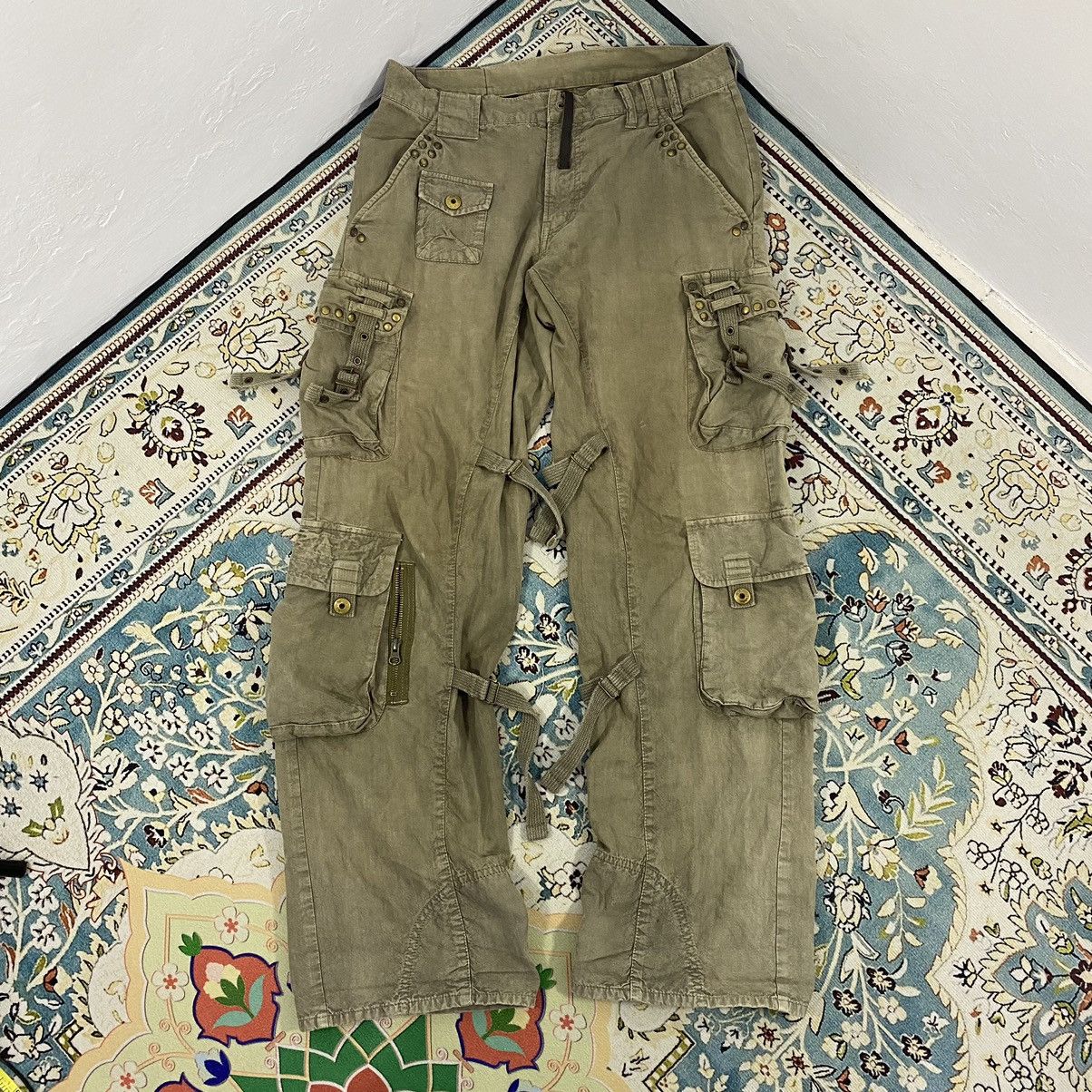 image of If Six Was Nine x Ppfm Soldout Soldoutppfm Fredom Of Speak Bondage Cargo Pants in Olive Green (Size