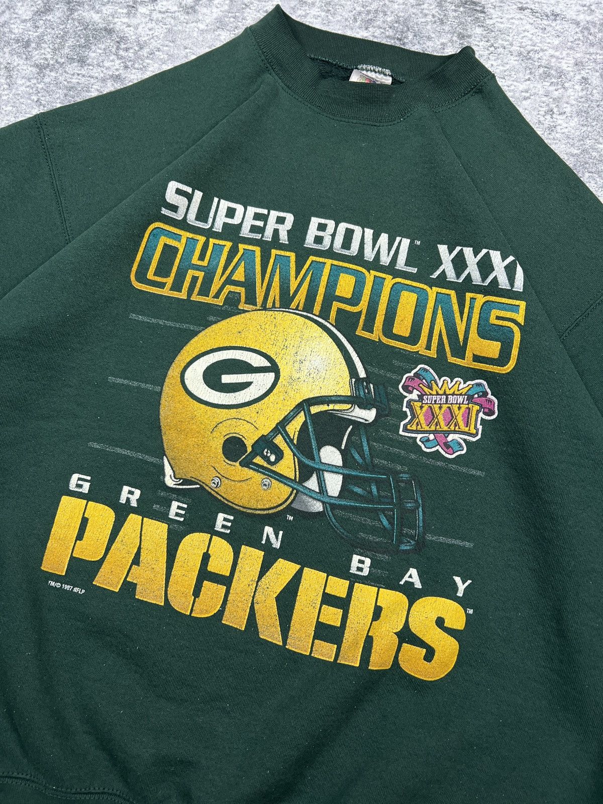 NFL × Vintage Vintage 90s Green Bay Packers Super Bowl Crewneck Sweatshirt Size US XL / EU 56 / 4 - 2 Thumbnail