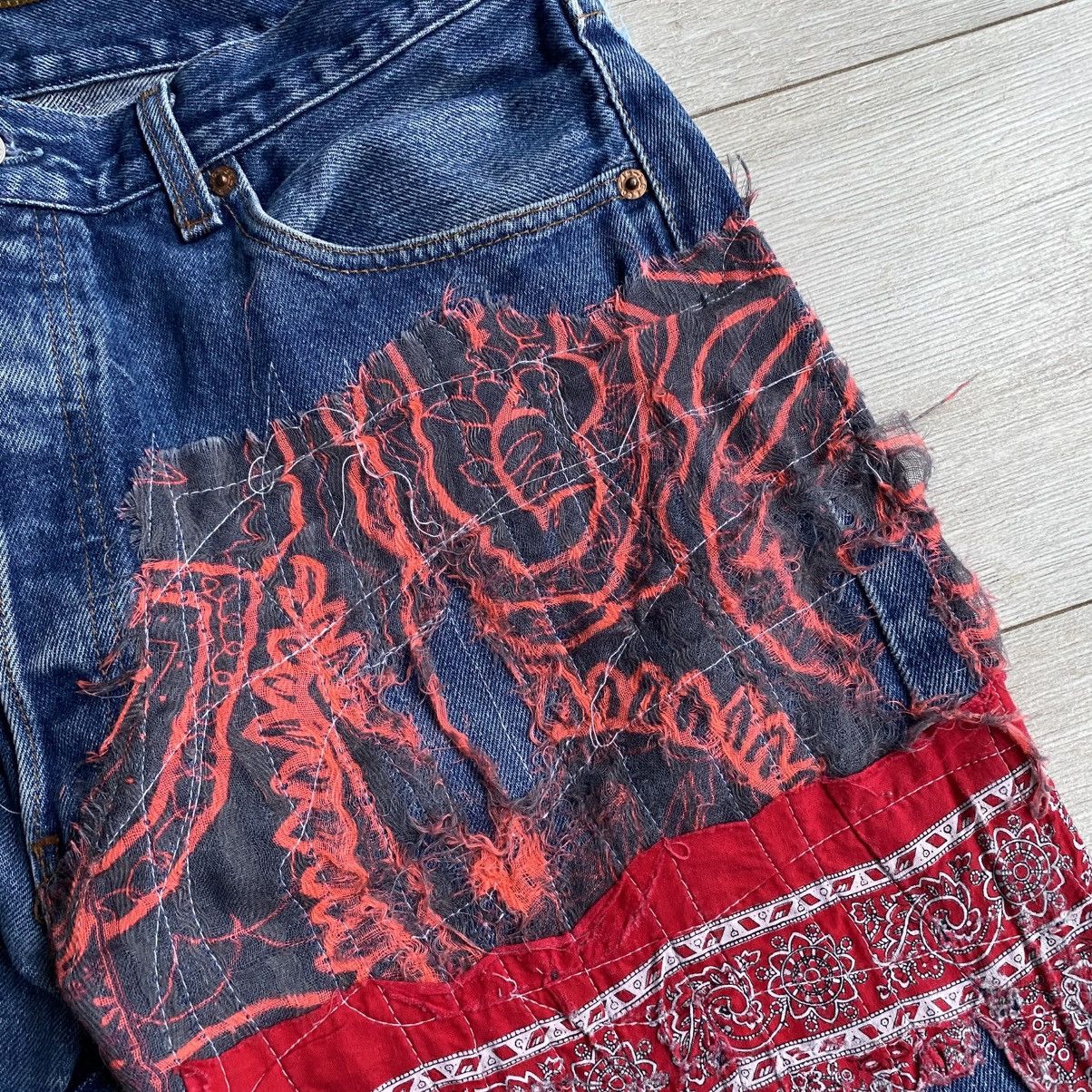Levi's Reworked Levi’s Bandana Custom Jeans Proleta re Art Size US 34 / EU 50 - 4 Thumbnail