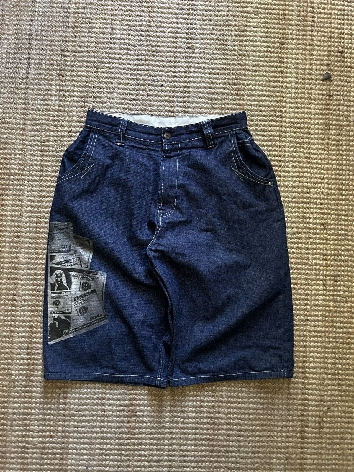 image of Avant Garde x Jnco Money Jorts in Blue, Men's (Size 32)