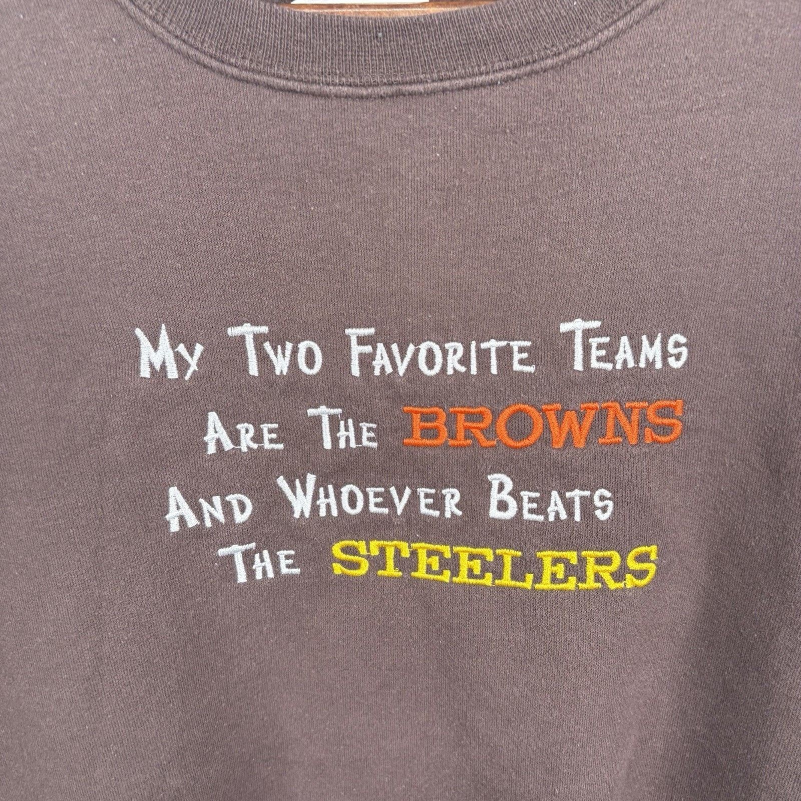 Jerzees Vintage Embroidered Cleveland Browns Funny Crewneck X-Large Size US XL / EU 56 / 4 - 2 Thumbnail