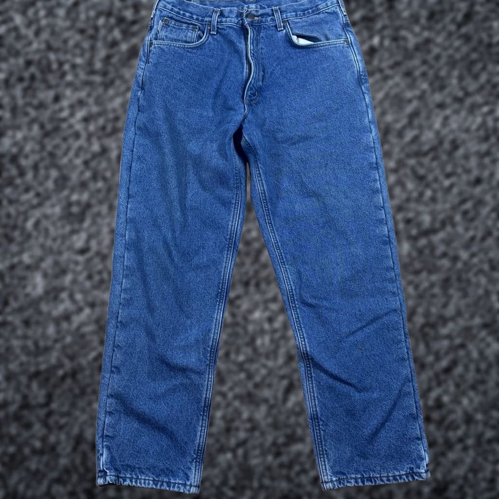 Carhartt VINTAGE Carhartt Jeans Mens 32x30 Blue Straight Relaxed Lined Workwear Pants Size US 32 / EU 48 - 1 Thumbnail