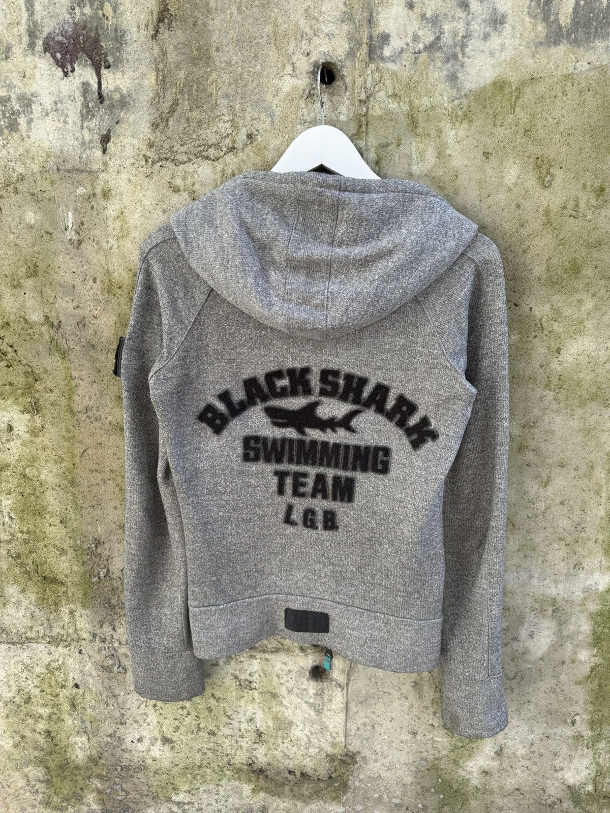 トップス LGB BLACK SHARK/TK1 014FBS Le Grande Bleu (L.G.B.) L.G.B Shark Swim Team Zip-Up Hoodie | Grailed