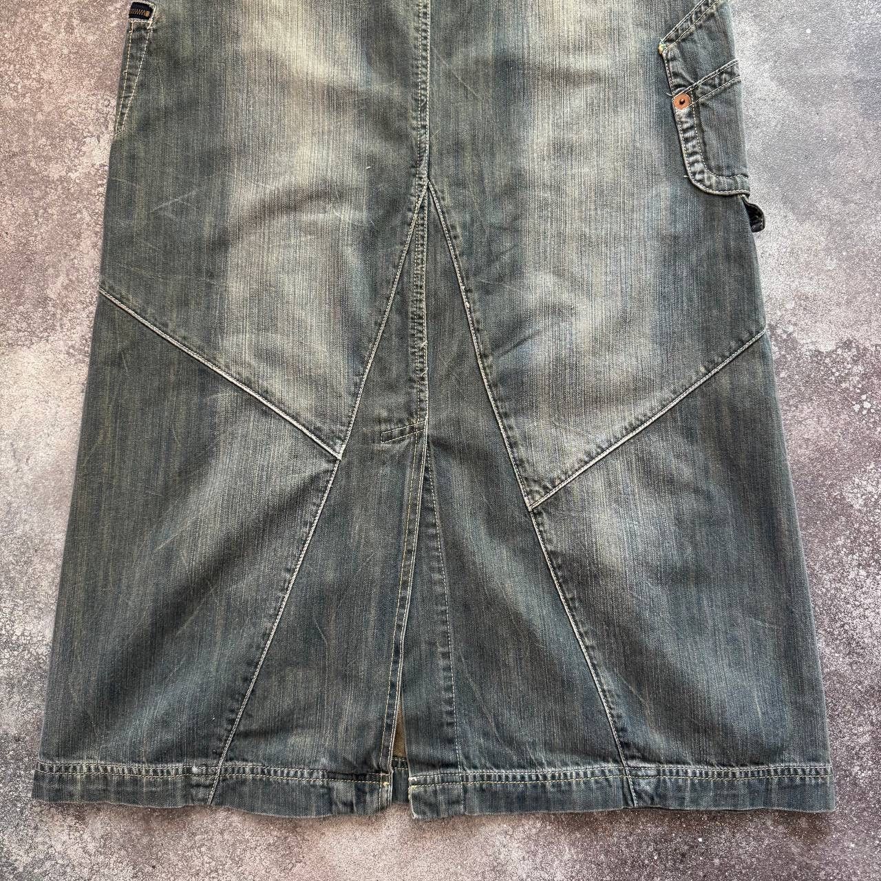 20471120 × If Six Was Nine Amazing Y2K Washed Multipocket Cargo Denim Midi Skirt Size 30" / US 8 / IT 44 - 13 Thumbnail