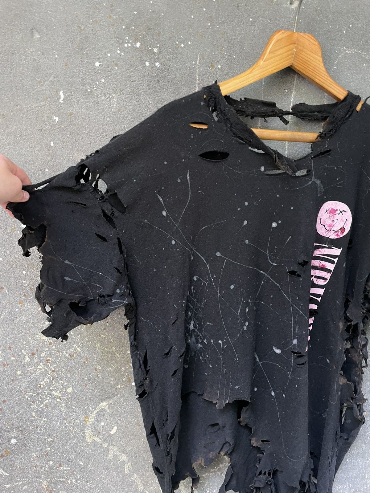 Other Nirvana Opium Distressed T-Shirt Custom Black Nevermind Fade Size US L / EU 52-54 / 3 - 7 Thumbnail