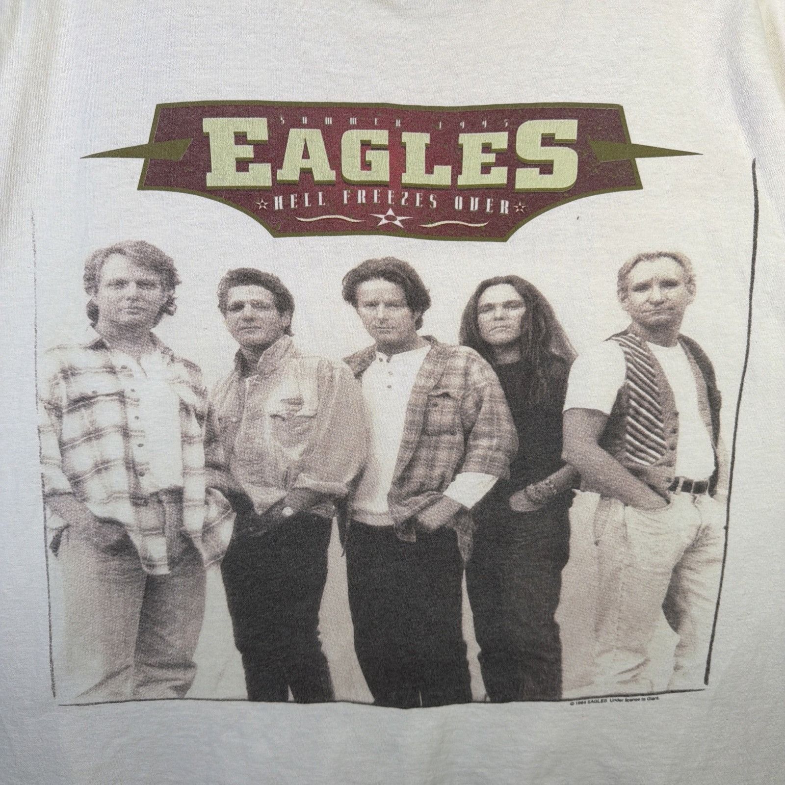 Band Tees Vintage Eagles Shirt Mens 2XL White 90s Hell Freezes Over Size US XXL / EU 58 / 5 - 3 Thumbnail