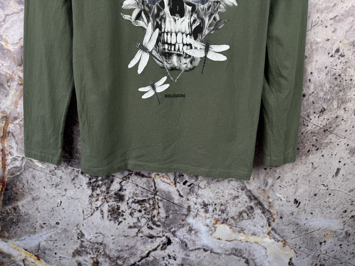 True Religion Religion Long Sleeve T-Shirt Graphic Skull Dragonfly Green Size US XL / EU 56 / 4 - 12 Thumbnail