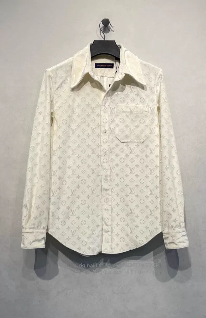 Louis Vuitton Louis Vuitton White Dark Logo Shirt Size US L / EU 52-54 / 3 - 1 Thumbnail