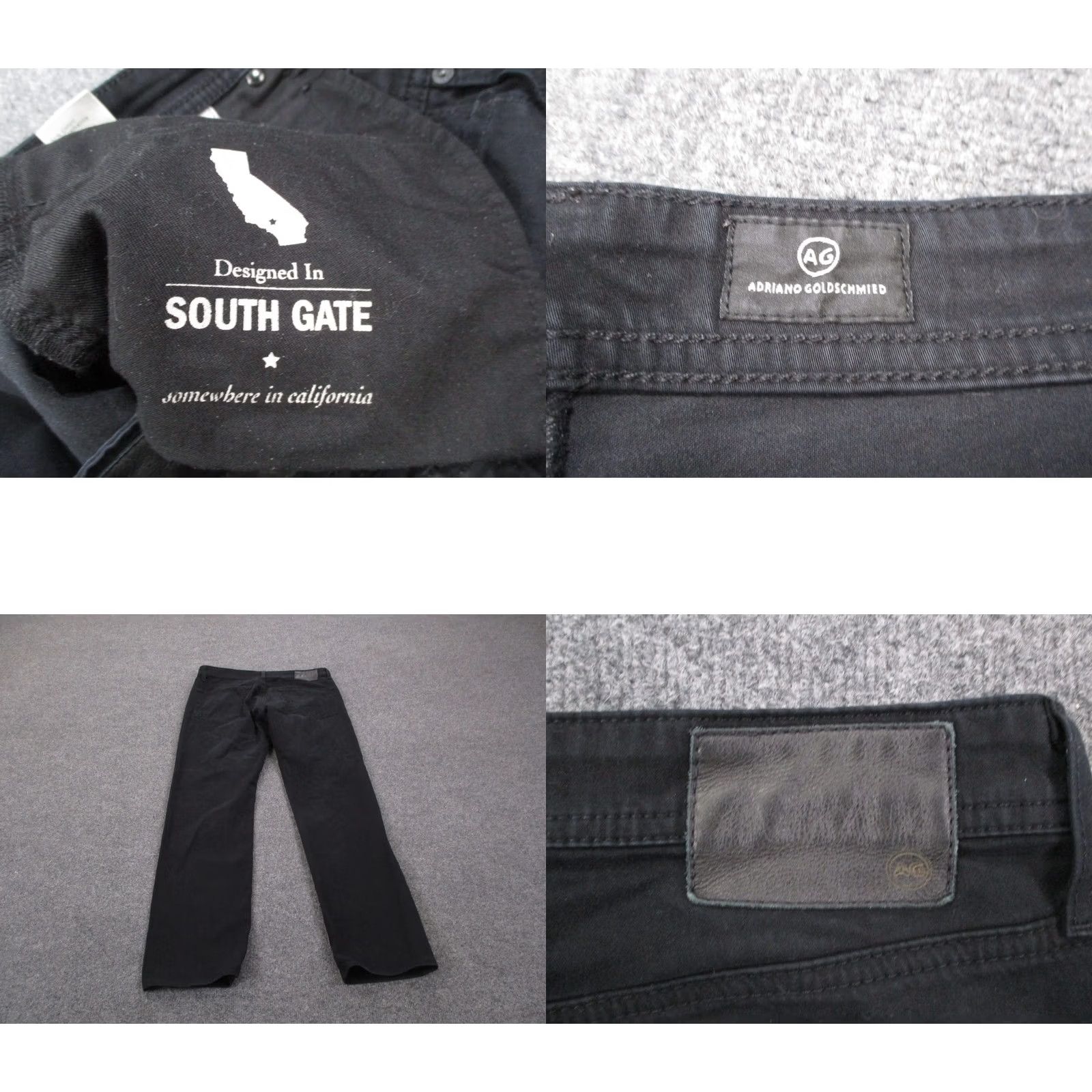Denime AG Adriano Goldschmied Jeans Men 33 X 32 Black Denim The Graduate Tailored Leg Jeans Size US 34 / EU 50 - 9 Thumbnail